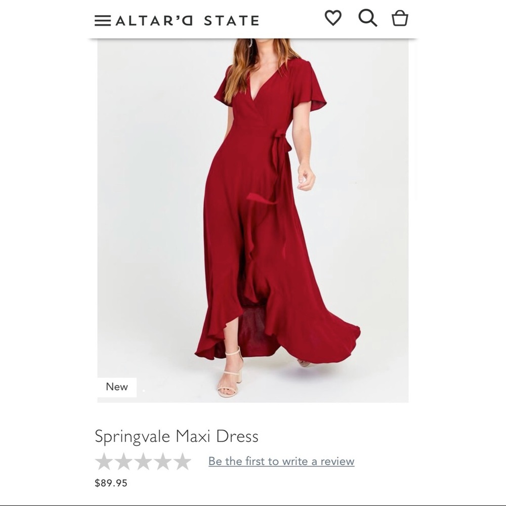 Red midi dress